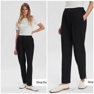 VARLEY • NWT Perrie Tapered Trouser Black Ribbed Elastic Waist Pants Sz Sm 26"